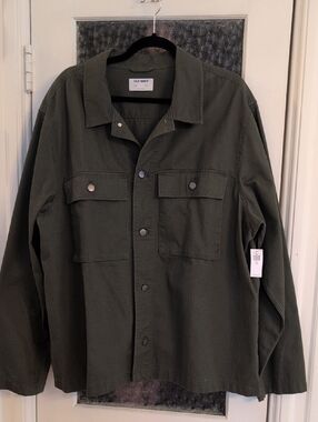 NEW! With TAGS Old Navy Men's Dark Olive Green Lightweight Shirt Jacket